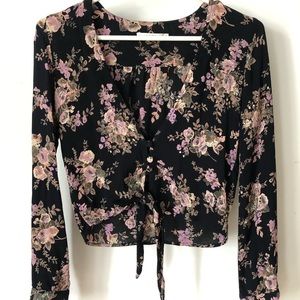 Flynn Skye Riley floral tie crop top